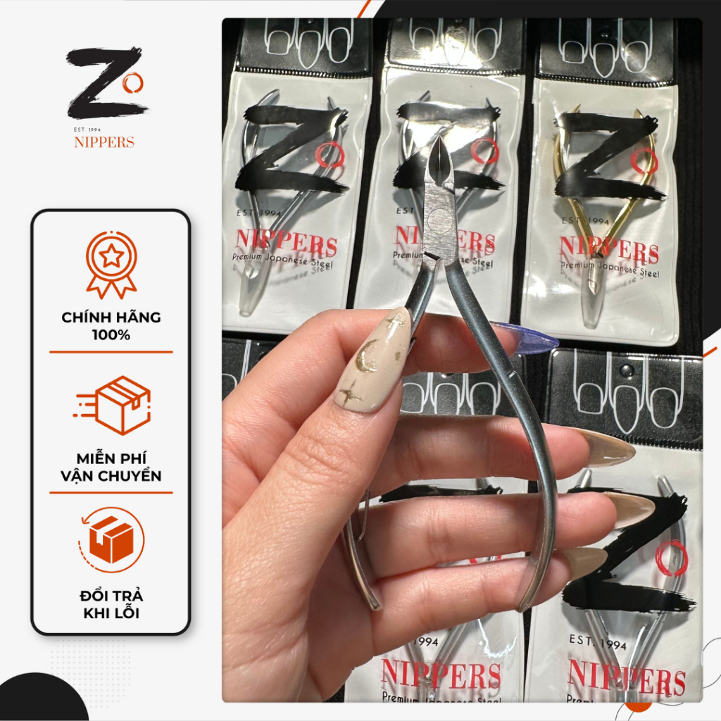 Kềm INOX Nhật Vuông Xuất Khẩu Cắt Da, Kìm Nhặt DaZO - NSX Kềm Nail Zo Sài Gòn