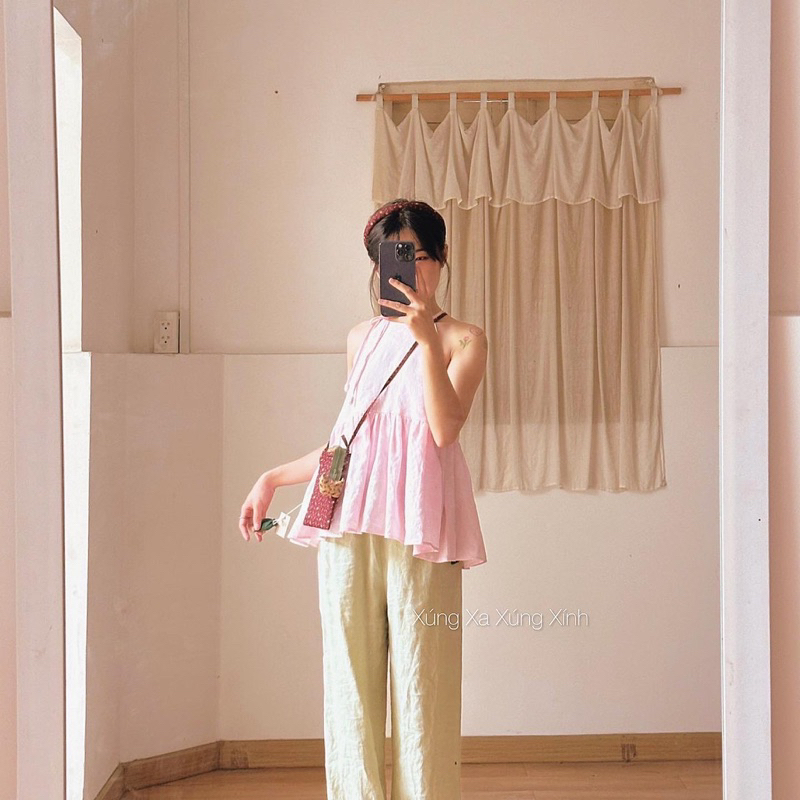 | 0303 studio | áo yếm babydoll - vải linen - dòng Ý Thơ