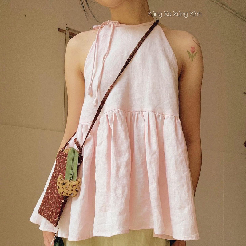 | 0303 studio | áo yếm babydoll - vải linen - dòng Ý Thơ