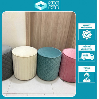 Đôn tròn trang điểm , ghế đôn sofa bọc đệm nỉ nhung siêu êm