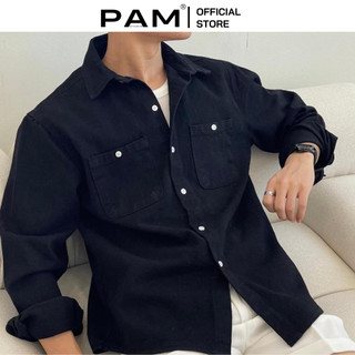 Áo sơ mi denim madiba áo sơ mi tay dài chất liệu denim 13oz l15