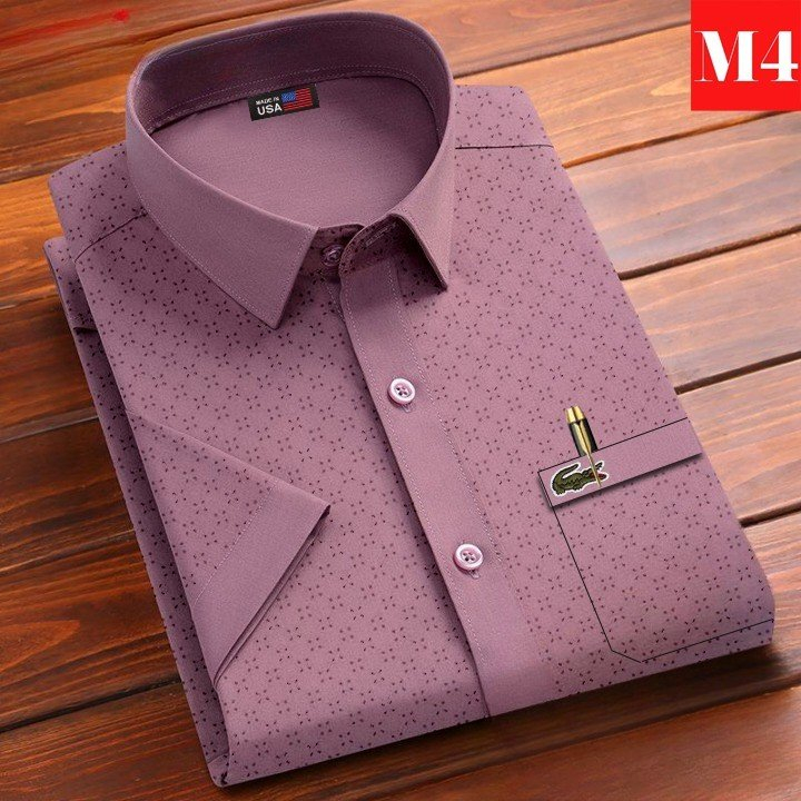 Mẫu 23 , Áo Sơ Mi Tay Ngắn In Hình Phong Cách Au Mỹ , Chất Liệu Vải Mát , Thời Trang Mùa Hè Dành Cho Nam