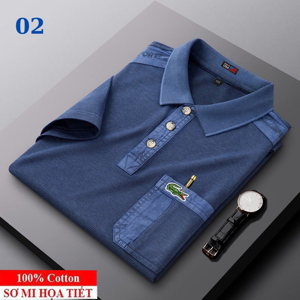 Mẫu 25 , Áo PoLo Họa Tiết Hoa Văn Tay Ngắn In Hình Phong Cách Mỹ , Chất Liệu Vải Mát , Thời Trang Mùa Hè Dành Cho Nam