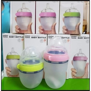 ( Tặng kèm núm ti) Bình sữa como silicon siêu mềm 150ml/250ml