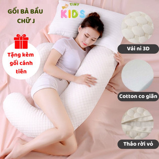 Gối ôm bà bầu, gối bầu chữ J tặng kèm gối bầu cánh tiên - Tiny kids