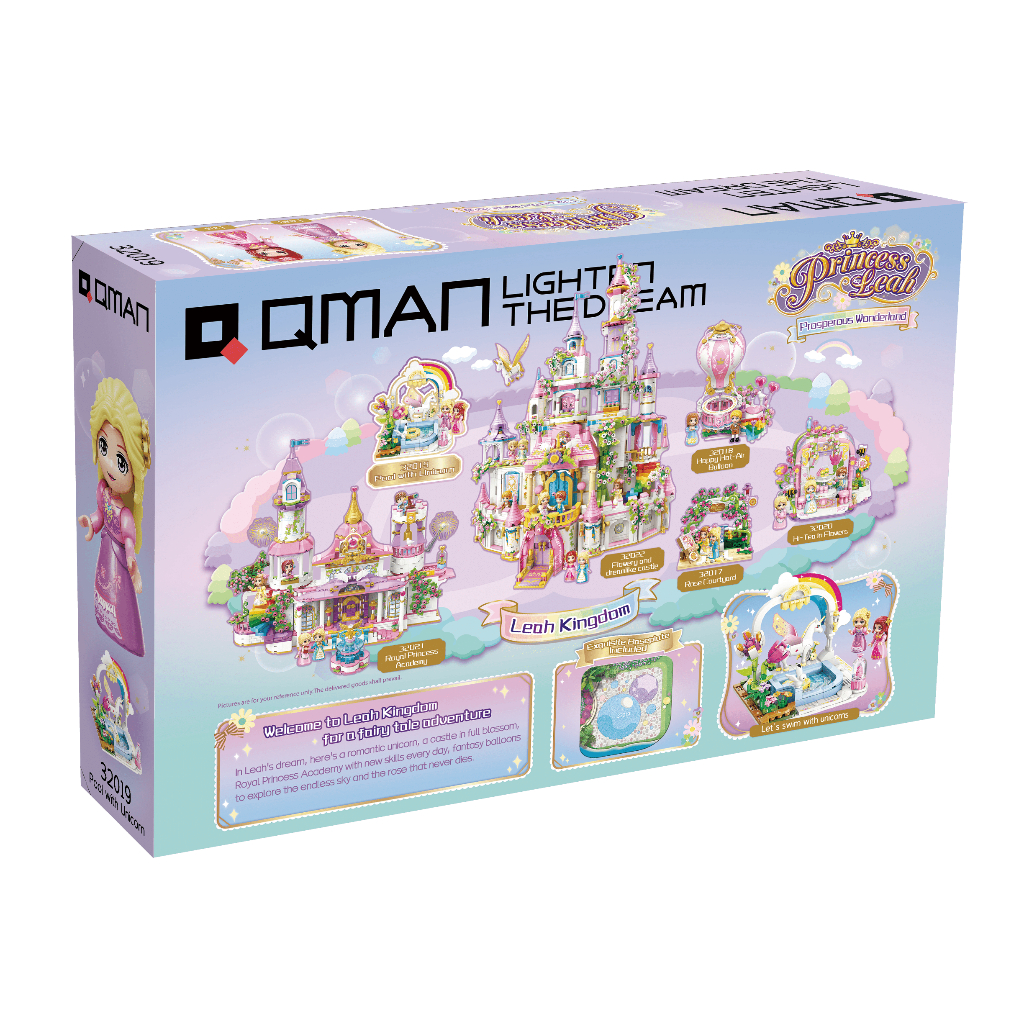 Đồ Chơi Lego Xếp Hình Qman  Bé Gái Bể Bơi Kỳ Lân 32019