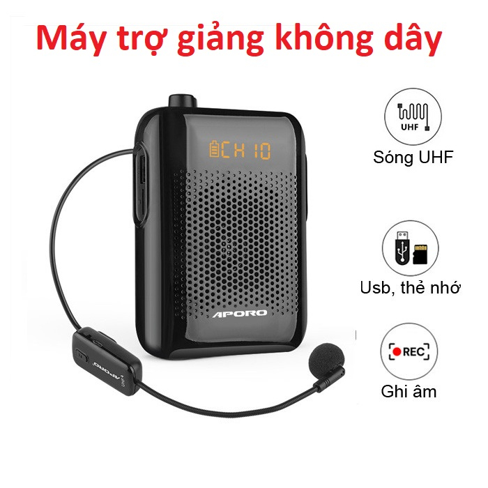 Máy Trợ Giảng Không Dây APORO T30 UHF - Có Bluetooth, Công suất 20w, BẢO HÀNH 12 THÁNG