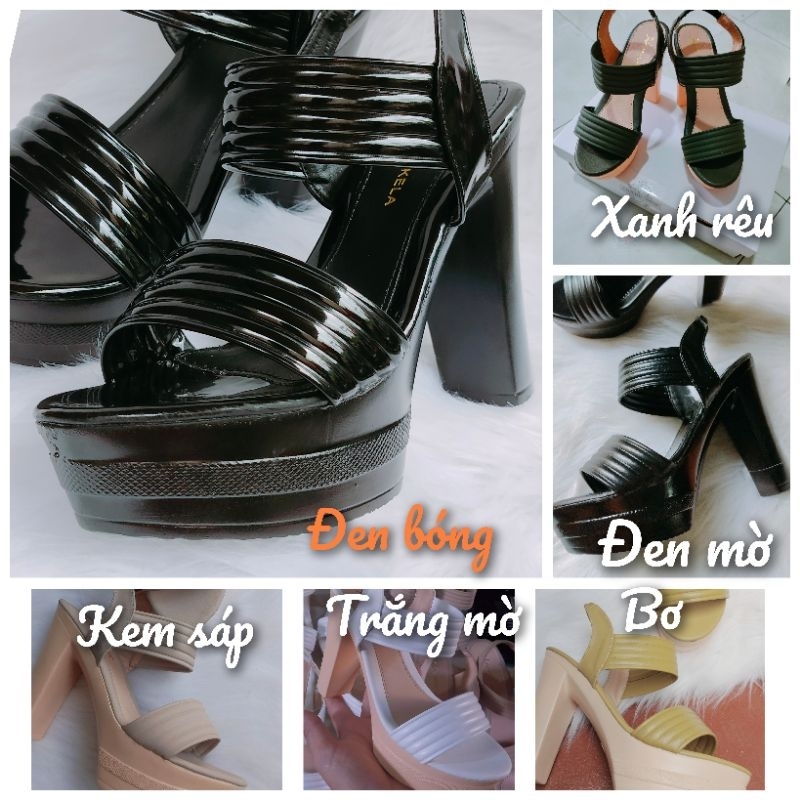 Sandanl nữ cao gót 12 cm.Hậu thun co giãn
