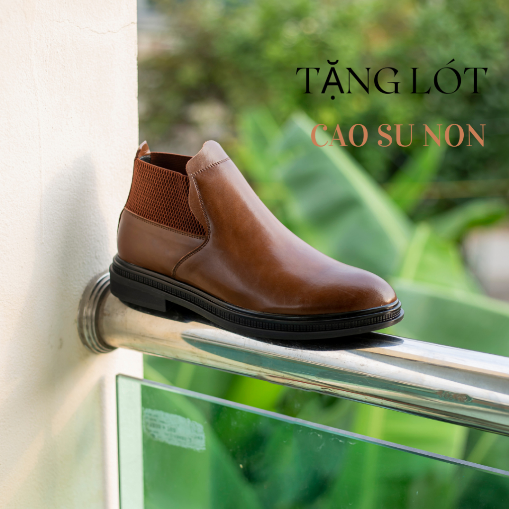 Giày cao cổ da bò thật 100% 𝐂𝐡𝐞𝐥𝐬𝐞𝐚𝐁𝐨𝐨𝐭 𝐁𝐒𝟏𝟑 Nâu đế cao su đúc êm ái