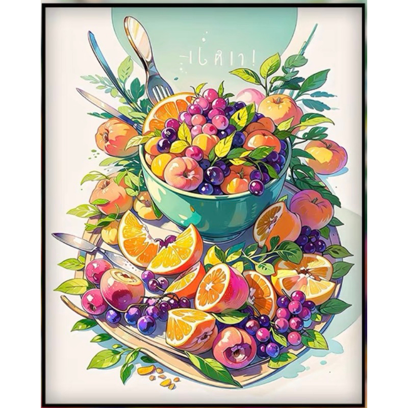 TRANH SỐ HOÁ DĨA HOA QUẢ (40x50)