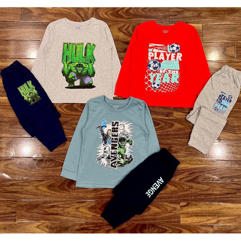 Bộ thu đông cotton size đại cho bé trai