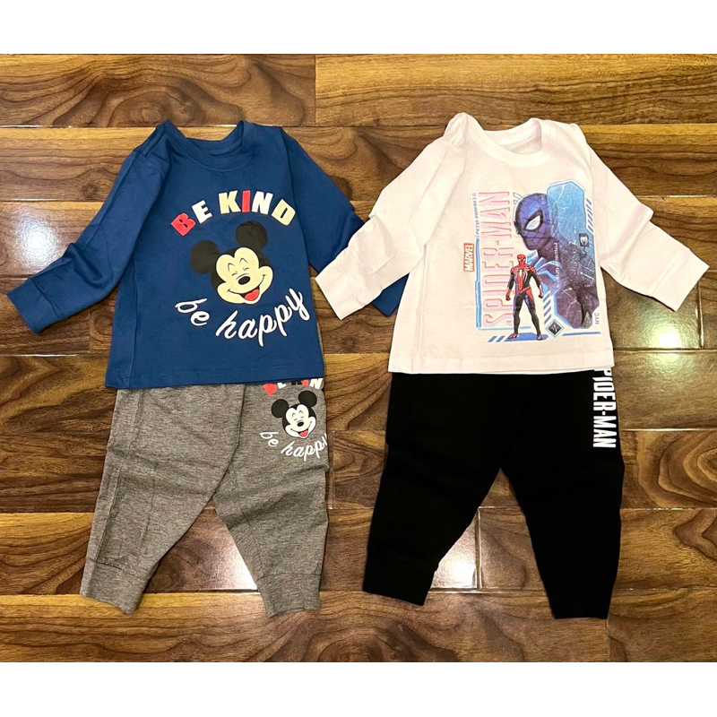 Bộ quần áo thu đông dài tay cho bé chất liệu cotton đẹp hình in ngộ nghĩnh