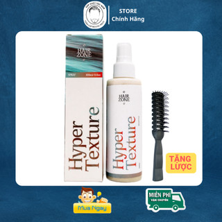 Xịt tạo phồng Hyper Texture Hairzone giúp giữ nếp tóc kiểm soát dầu thừa - Tặng Lược Bán Nguyệt