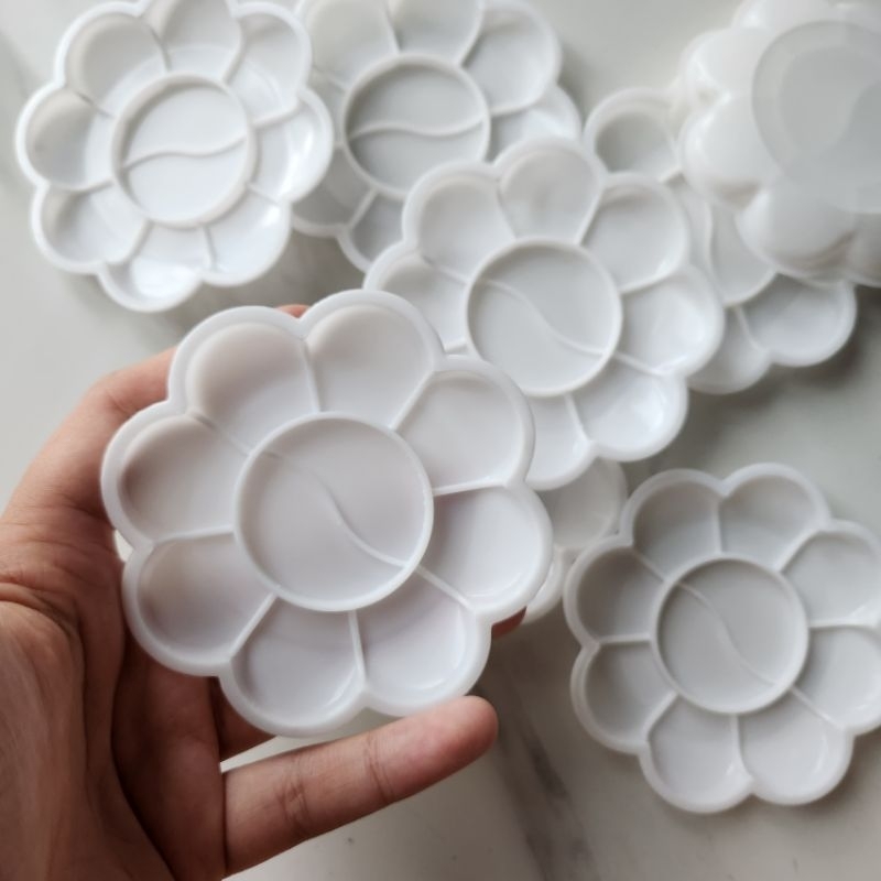 Khay pha màu hình hoa mini 8cm