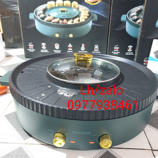 Bếp lẩu nướng điện không khói đa năng Nineshield KB-518 chính hãng cao cấp,Nồi lẩu nướng 2 in 1 đa năng tiện lợi