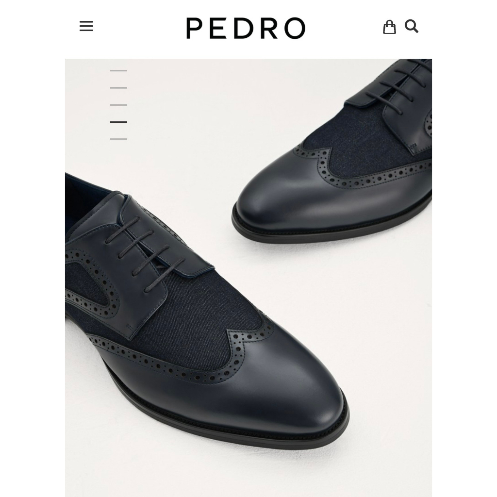 Giày da nam màu xanh Pedro authentic BROGUES size 40