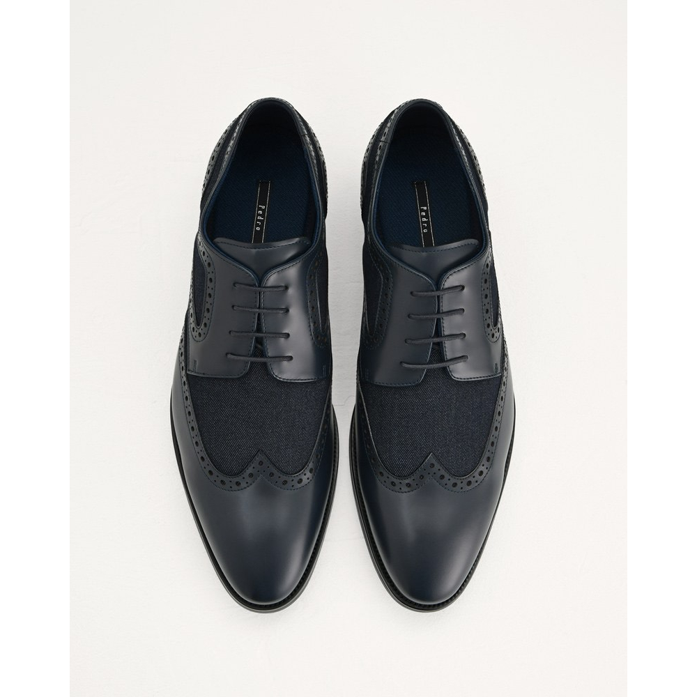 Giày da nam màu xanh Pedro authentic BROGUES size 40