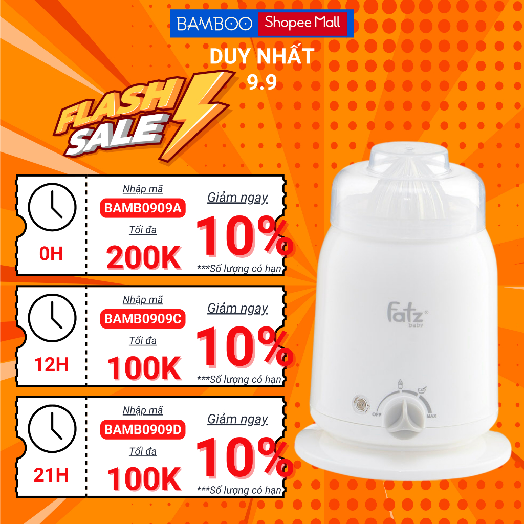 Máy hâm sữa và thức ăn siêu tốc Fatzbaby MONO 2 FB3002SL