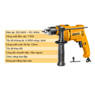 Máy khoan búa 710W Ingco ID7108E-ID7118E