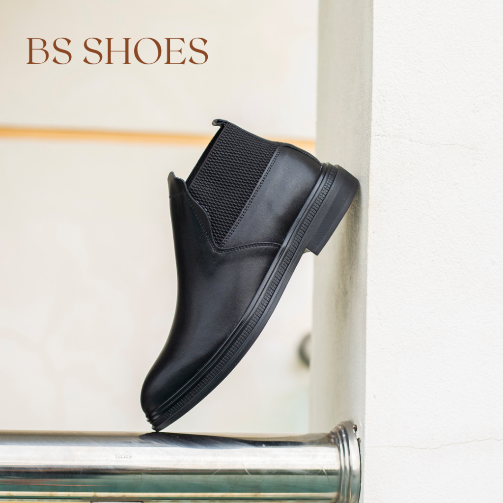 Giày cao cổ da bò thật 100% 𝐂𝐡𝐞𝐥𝐬𝐞𝐚𝐁𝐨𝐨𝐭 𝐁𝐒𝟏𝟑 Đen đế cao su đúc êm ái