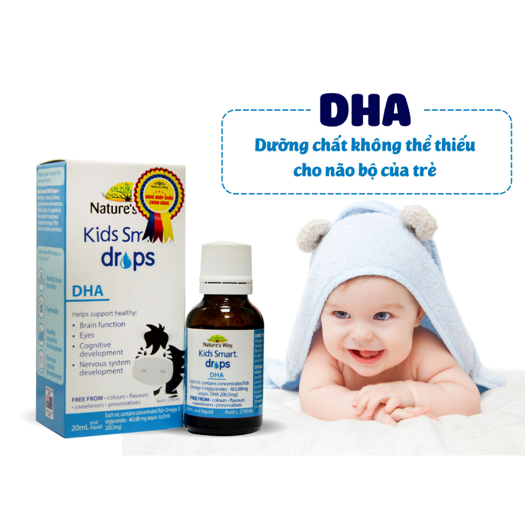 [ Tặng 1 Quà ] Nature's Way Kids Smart Drops DHA 20ml