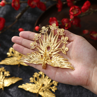 Phiến đúc họa tiết phượng hoàng làm kim quan 102*77*23mm nguyên liệu làm trâm làm trang sức cổ trang có màu KC