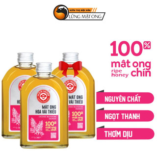 Combo mua 2 tặng 1: mật ong nguyên chất honimore hoa vải thiều 360g - mật ong rừng, 100% mật ong chín