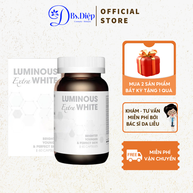 Viên Uống Hỗ Trợ Trắng Da Giảm Nám Luminous Extra White Của Mỹ