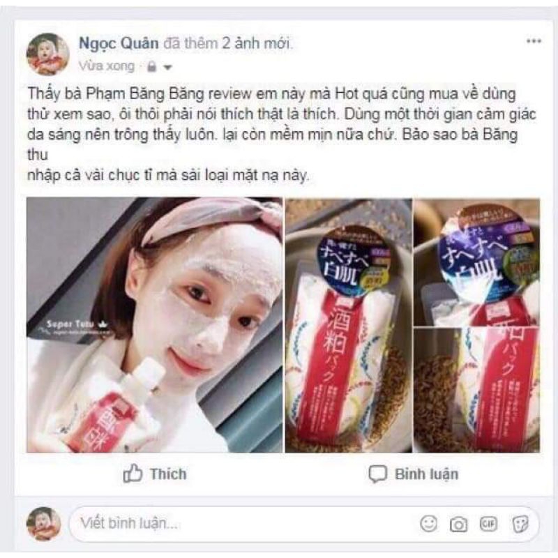 Mặt nạ bã rượu Sake