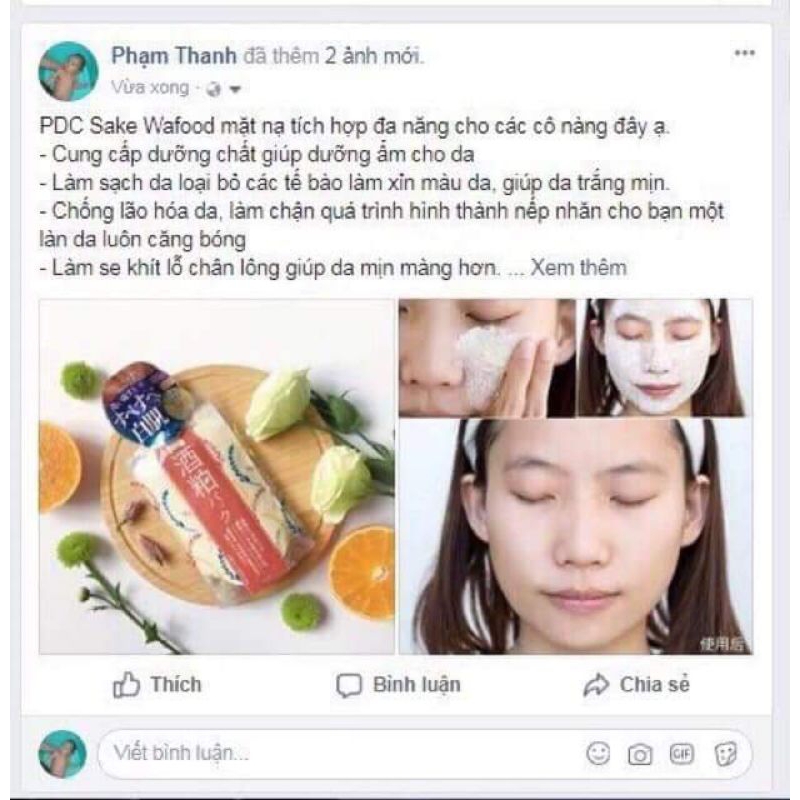 Mặt nạ bã rượu Sake