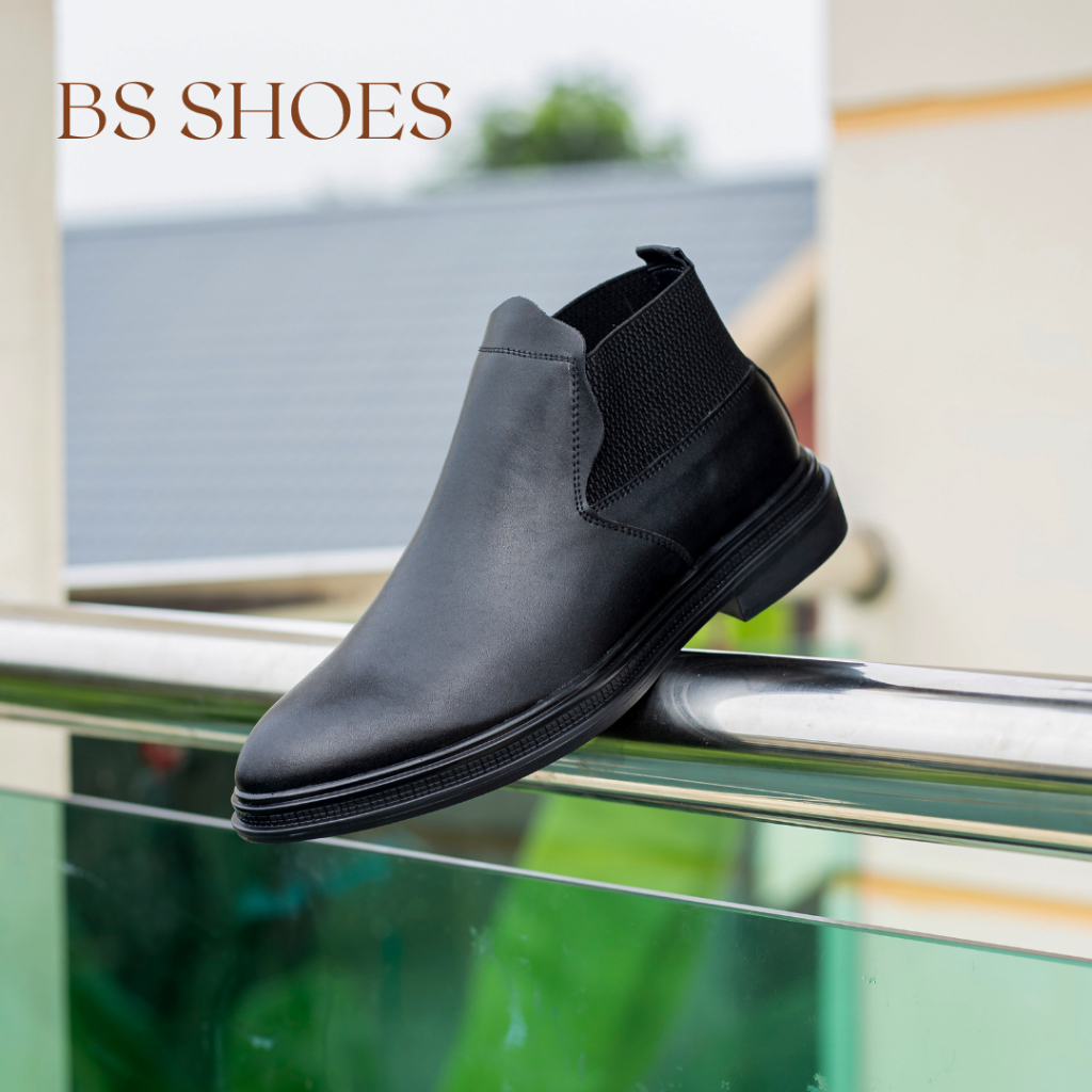 Giày cao cổ da bò thật 100% 𝐂𝐡𝐞𝐥𝐬𝐞𝐚𝐁𝐨𝐨𝐭 𝐁𝐒𝟏𝟑 Đen đế cao su đúc êm ái