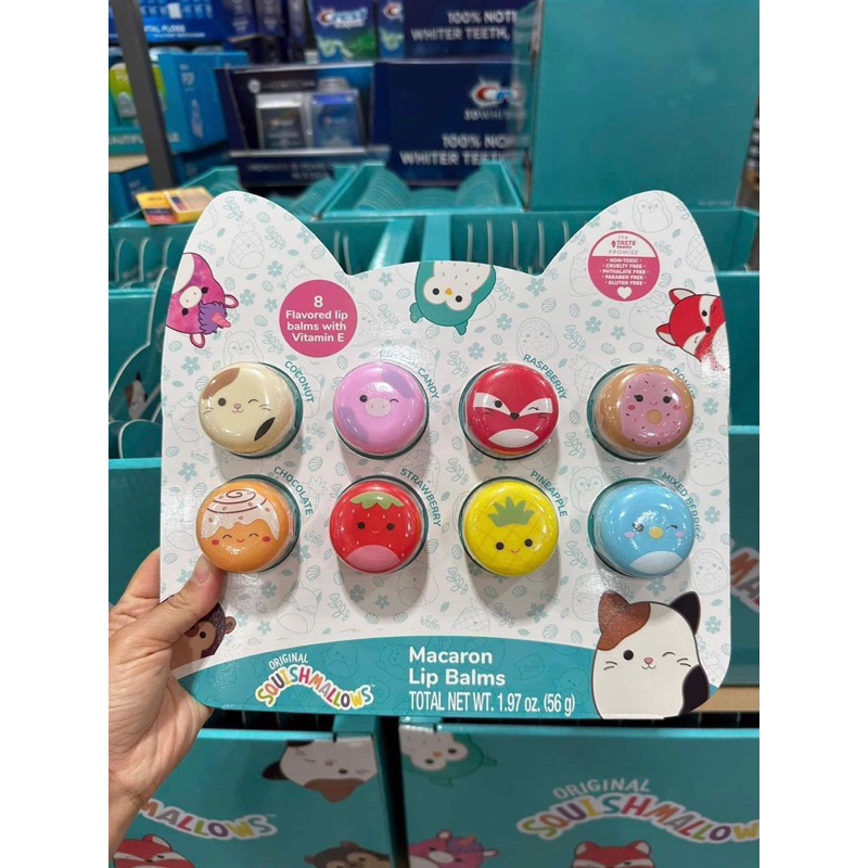 Son dưỡng môi dùng được cho trẻ em Original Squishmallows Macaron Lip Balms