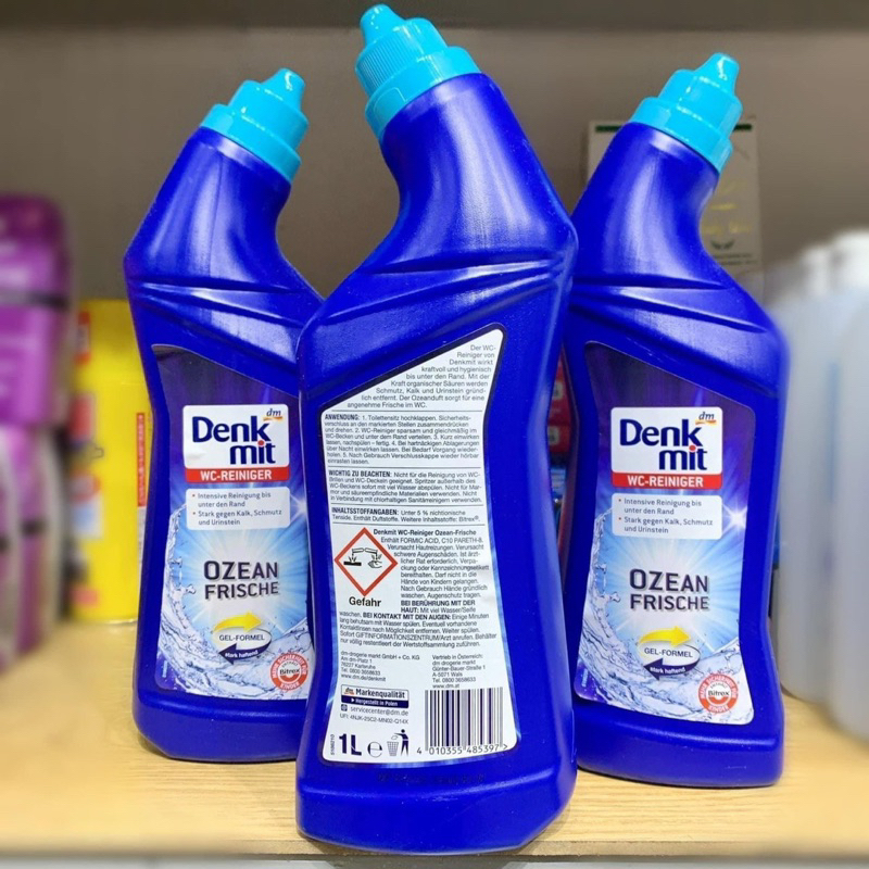 Dung dịch nước tẩy bồn cầu, tẩy toilet Denkmit dung tích 1 Lít, Hàng nhập khẩu Đức