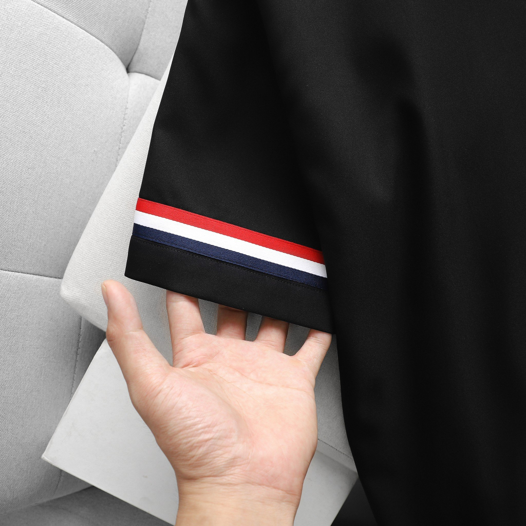 Big size - Áo sơ mi tay ngắn có túi phối dây đai ngang tay big size <130kg