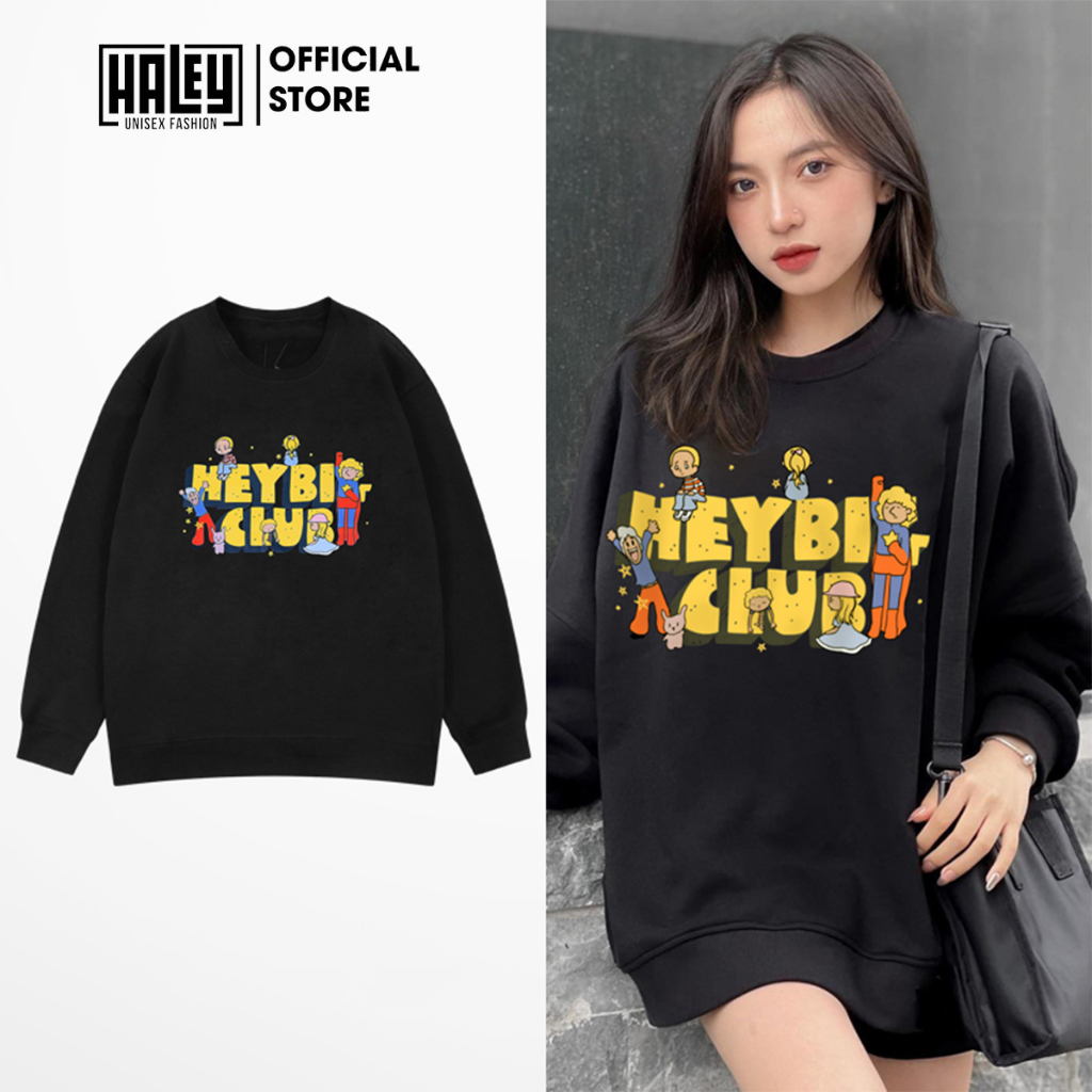 Áo Sweater Dài Tay HS32 Nam Nữ HALEY Unisex Form Rộng Phong Cách Ulzzang Nỉ Bông - Nỉ Lông Cáo Dày Dặn Ấm Áp