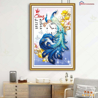 Tranh đính đá đồng hồ vợ chồng tuyệt đẹp LV159