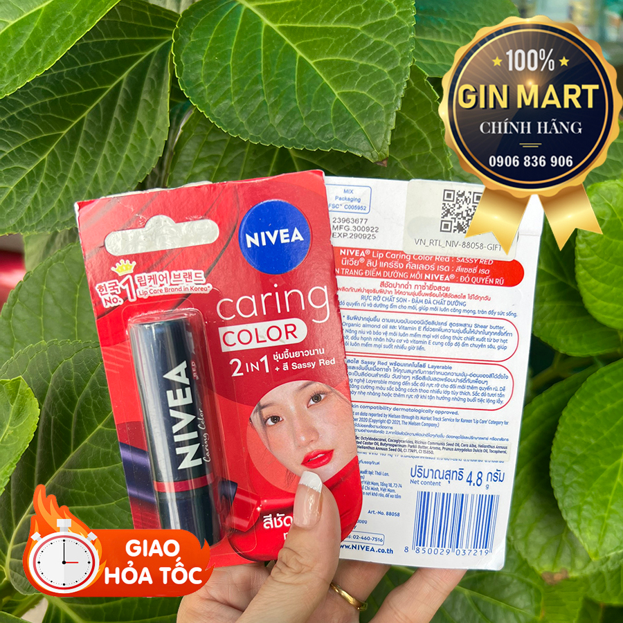 Son Trang Điểm Dưỡng Môi NIVEA Sassy Red Đỏ Quyến Rũ  - hàng tặng