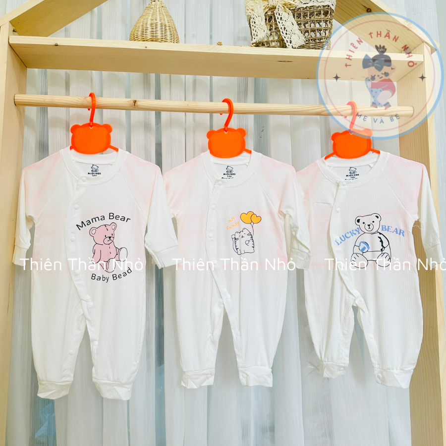 Body Dài Tay Cho Bé Thun Lạnh Peptit Mazakids Bodysuit Sơ Sinh Bé Trai Bé Gái