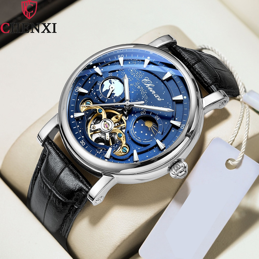 Đồng Hồ Cơ Nam Tự Động Automatic Chính Hãng Chenxi TD4 Dây Da Cao Cấp Đẹp Thời Trang Sang Trọng Giá Rẻ