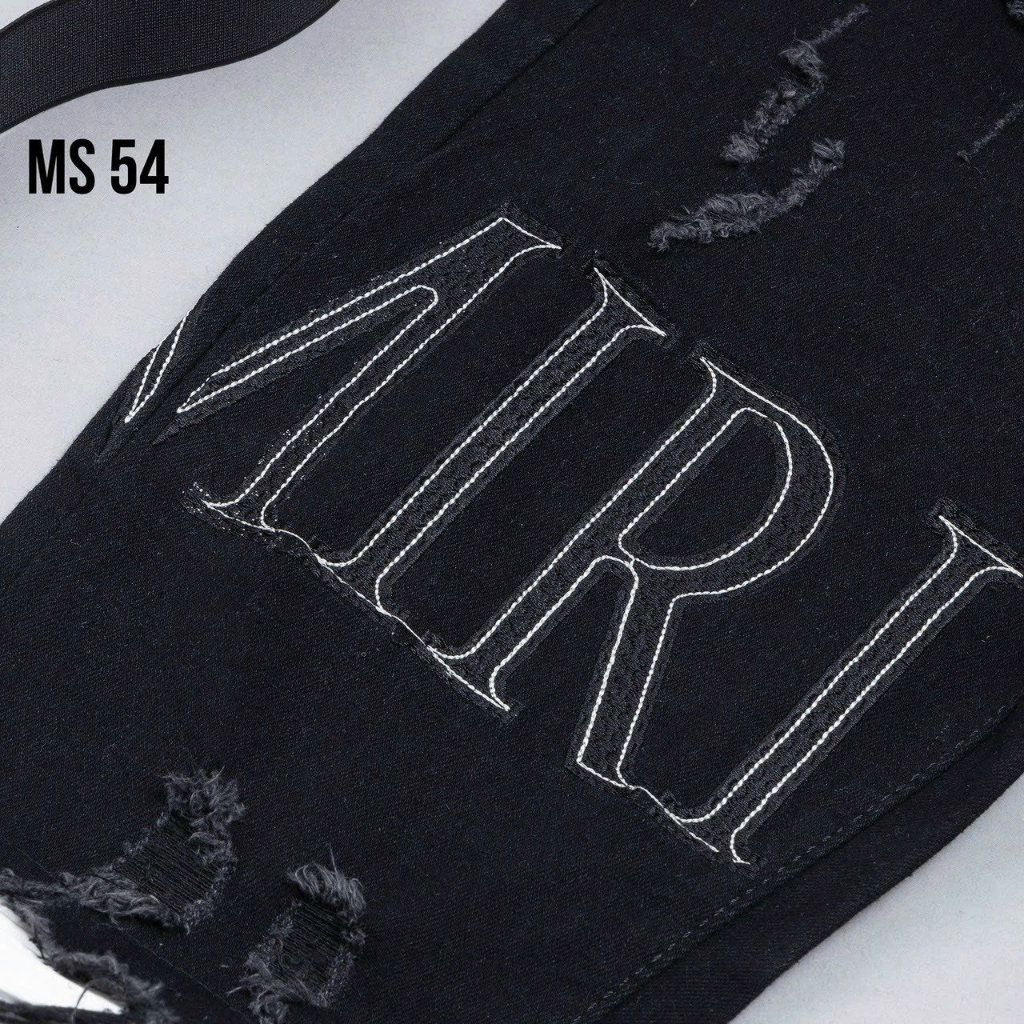 Quần jean nam đen I.CONN rách gối chất bò co giãn cao cấp AHFASHION