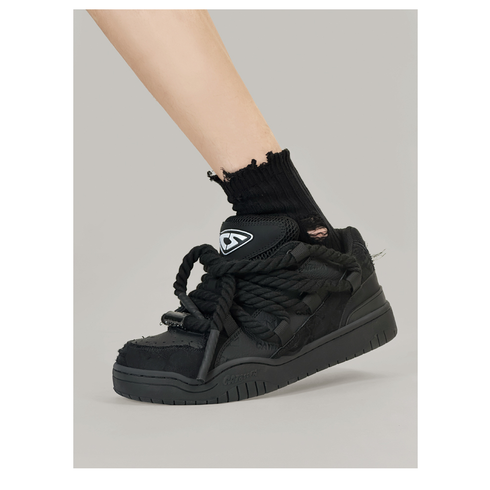 Giày Cat & Sofa Chính Hãng - Giày Nam, Giày Nữ Sneaker Cat&Sofa Black Destroyed Lace Phong Cách Đường Phố AC306