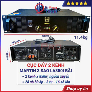 Cục Đẩy Công Suất 2 Kênh Martin La850I Hàng Bãi 2X850W, 28 Sò Bù Áp, 8 Tụ Lọc - 16 Sò Lớn, Nguồn Xuyến - H2Pro Tech