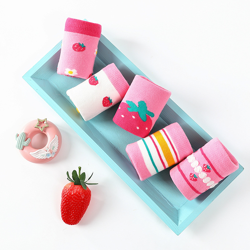 Tất cho bé gái SKIDS sét 5 đôi vớ trẻ em thu đông cotton họa tiết đáng yêu 1-13 tuổi