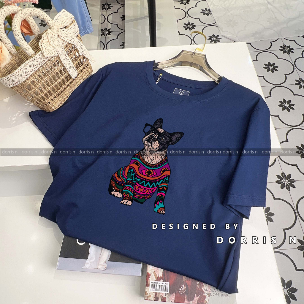 Áo phông thiết kế PUG LEN co giãn 4 chiều form basic trẻ trung chất cotton 100%