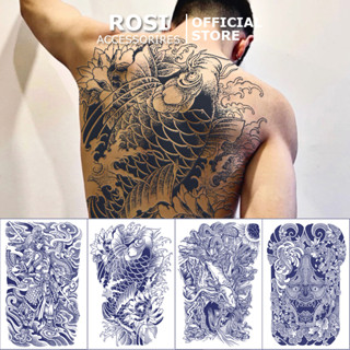 Hình xăm 15 ngày full lưng ROSI ACCESSORIES, hình xăm dán tạm thời nhật cổ chống nước khổ lớn