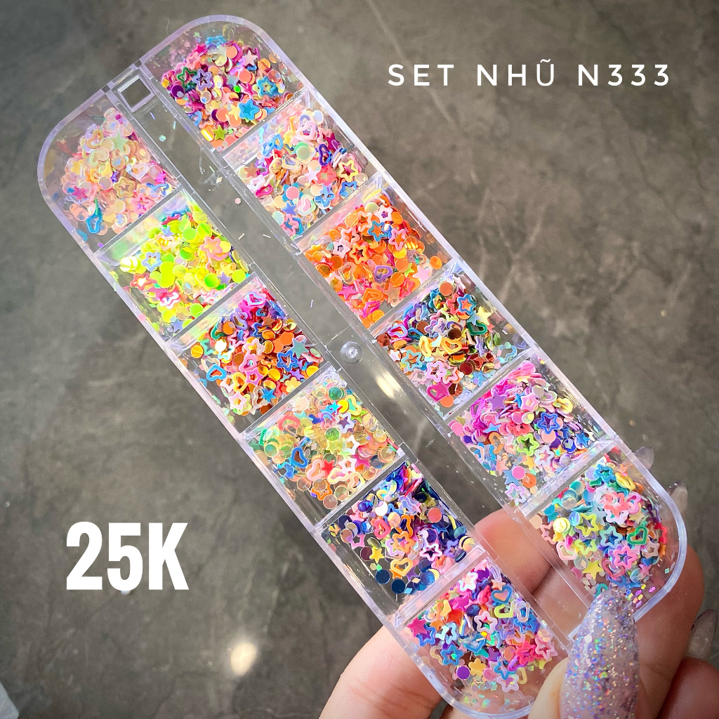 Set nhũ 12 ô-set nhũ 6 ô- đồ nails nhật quyên