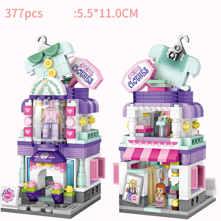 Bộ đồ chơi lắp ráp mô hình cửa hàng đường phố-commercial street view 1641-1648