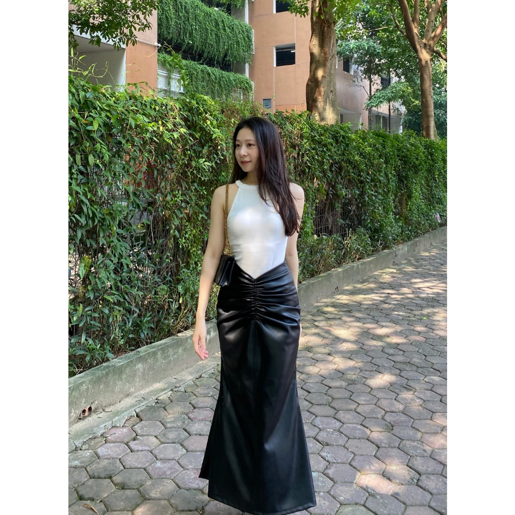 Chân váy da dáng dài công sở VINRA MIENStore