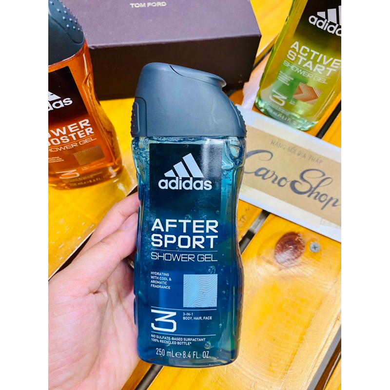Shower gel 3 in 1 Adidas sữa tắm gội Nam nội địa Pháp 250ml