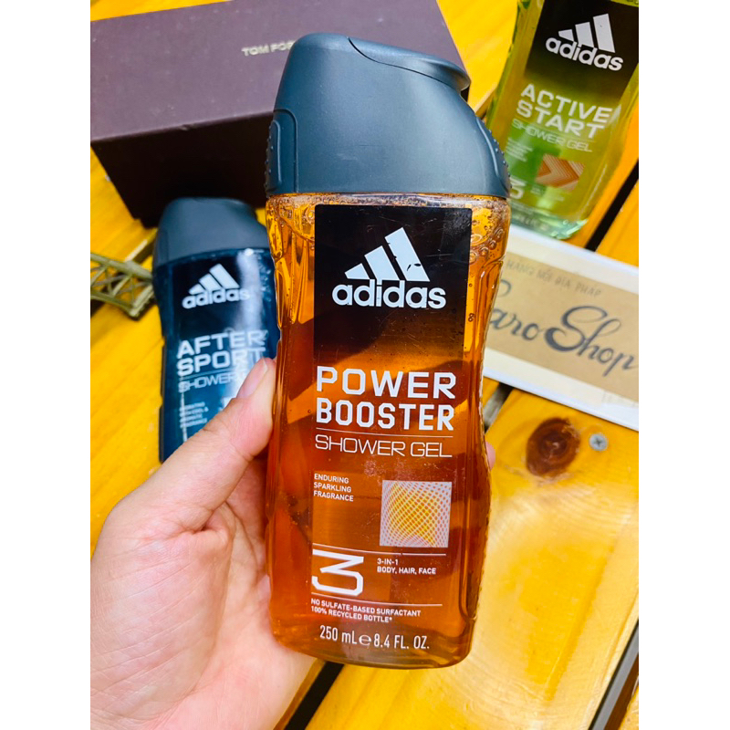 Shower gel 3 in 1 Adidas sữa tắm gội Nam nội địa Pháp 250ml